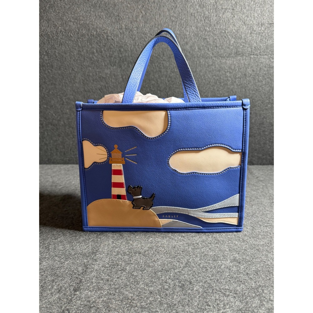 Radley London Shore Thing Blue Leather Lighthouse Grab Bag NWT